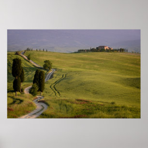 Weg naar Terrapille in het poster Toscane