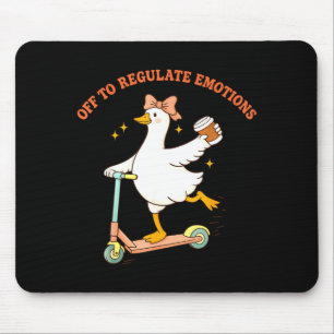 Weg om emoties te reguleren grappige gans scooter muismat