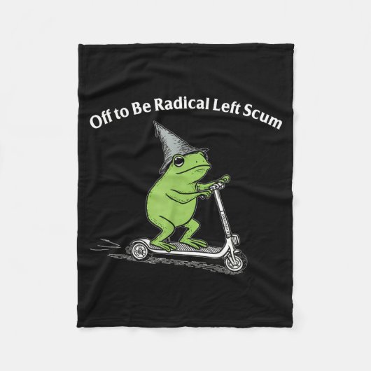 Weg om radicale linkse tuig grappige kikker meme fleece deken (Voorkant)
