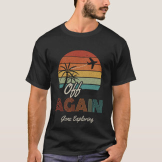 Weg opnieuw Retro zonsondergang Reis Palmboom T-shirt