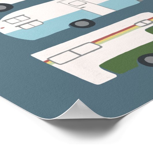 WEG TRIP! Campervan vanlife RV Trailer Blue Poster (Hoek)