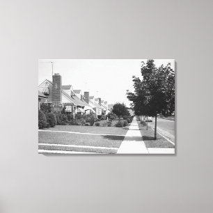 Weg van de woningen canvas afdruk