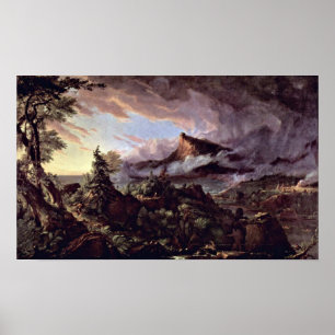 Weg van het rijk:primitieve staat van Thomas Cole Poster