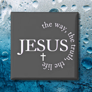 Weg van Jezus, waarheid, leven Johannes 14:6 Kruis Magneet
