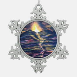 Weg van leven tin sneeuwvlok ornament