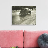 Wegauto Canvas Afdruk (Insitu (Woonkamer))