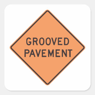 Wegdek met Groeven Wegbord Vierkante Sticker
