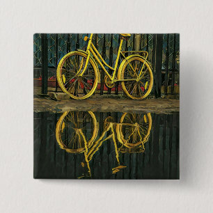 Wegenkaartjes voor fietsers vierkante button 5,1 cm