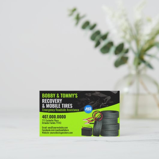 Wegenwacht Noodherstel Auto Reparatie Visitekaartje (Staand voorkant)