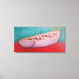 Weggegooide roeiboot canvas afdruk