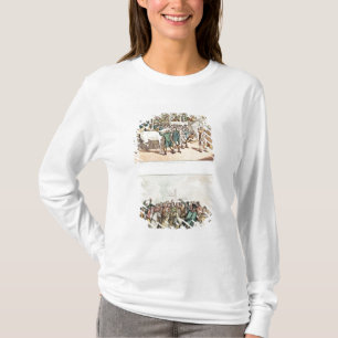 Weging en Rubberen omlaag" en "Het stenigen" T-shirt