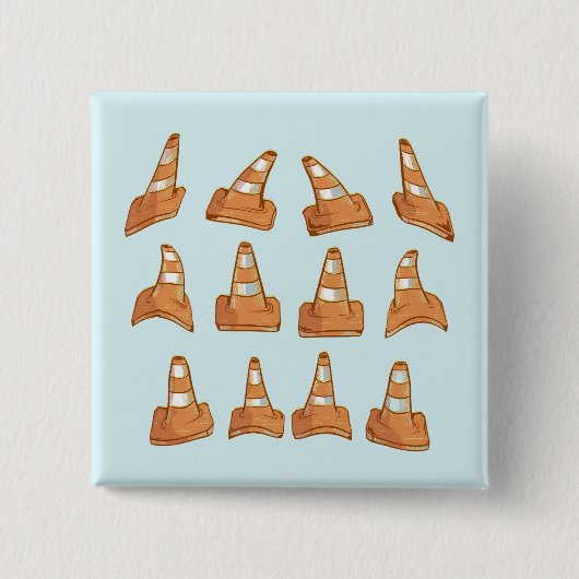 wegkegelpatroon vierkante button 5,1 cm (Voorkant)