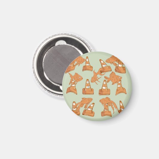 Wegkegels en oranje goudvissen magneet (Voorkant / Achterkant)