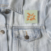 Wegkegels en oranje goudvissen vierkante button 5,1 cm (In situ)