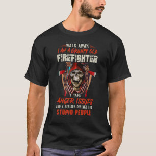 Weglopen Ik ben een chagrijnige oude brandweerman T-shirt