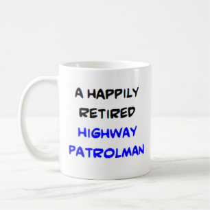 wegpatrolman met pensioen koffiemok