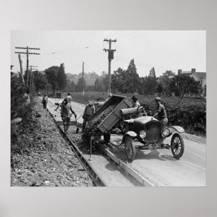 Wegploeg aan het werk, 1925 poster