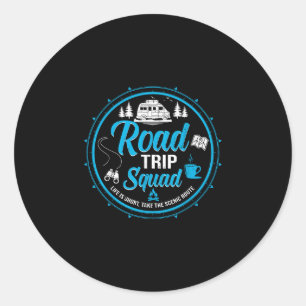 Wegreis gezelschap familie vakantie bijpassende gr ronde sticker