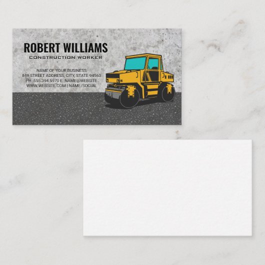 Wegwals | Zware Machines Operator  Afsprakenkaartje (Voorkant / Achterkant)