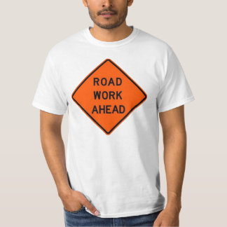 Wegwerkzaamheden aan de voorzijde t-shirt