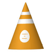 Wegwerkzone Verkeerspaal Oranje Feesthoedjes (Voorkant)