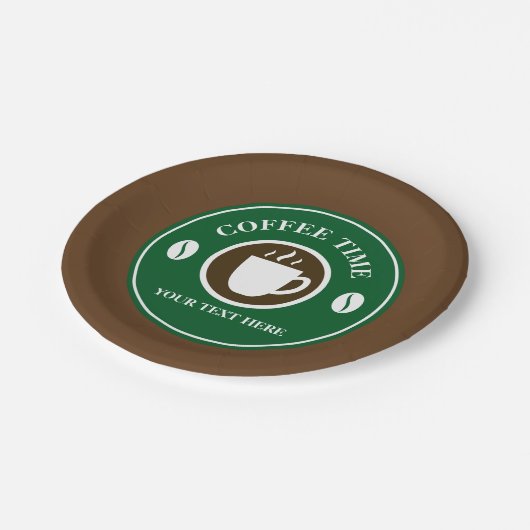 Wegwerp borden met aangepaste koffiebeker ontwerp papieren bordje (Gekanteld)
