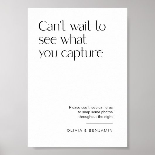 Wegwerp Camera Tafel Teken Sjabloon voor Bruiloft Poster (Voorkant)