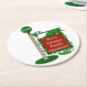 Wegwerp Kerst Elf Onderzetters Familienaam (Gebogen)