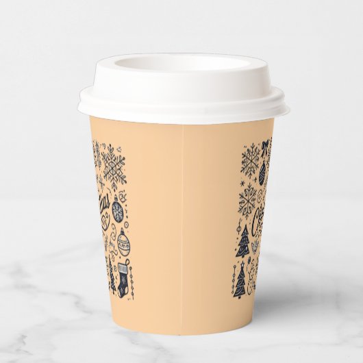 Wegwerp of papieren bekers voor Kerstmis (Rechts)