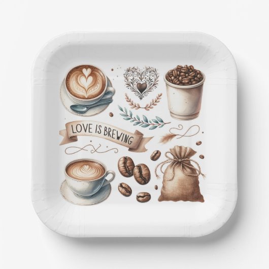 Wegwerp Vrijgezellenfeest Borden Liefde is Brouwen Papieren Bordje (Voorkant)