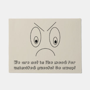 Wegwezen Funny Angry Face Design Rude Deurmat