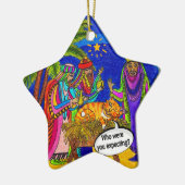 Wegwezen in een Manger Keramisch Ornament (Links)