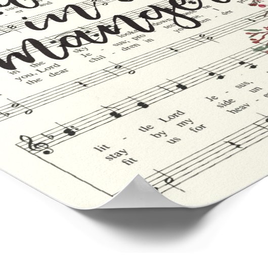 Wegwezen in een Manger Kerstman Hymn Poster (Hoek)