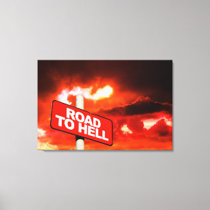 Wegwezen naar de hel canvas afdruk