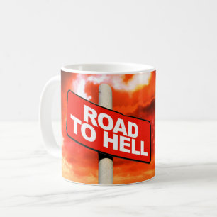Wegwezen naar de hel koffiemok
