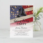 Wegwezen Soldaat Patriottische Vlag Kaart (Staand voorkant)