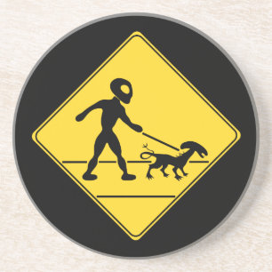 Wegwijzer — Alien Crossing Zandsteen Onderzetter