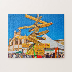 Wegwijzer in Madrid. Legpuzzel
