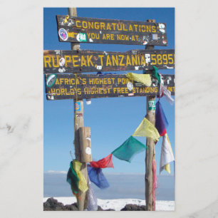 Wegwijzer op de top van Kilimanjaro Kenia Briefpapier