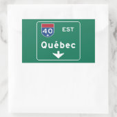 Wegwijzer Quebec, Canada Rechthoekige Sticker (Tas)