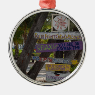 Wegwijzer Rum Point Grand Cayman Metalen Ornament