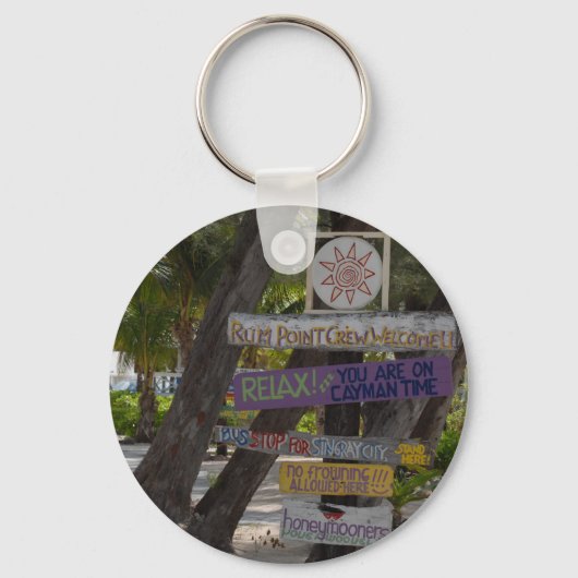 Wegwijzer Rum Point Grand Cayman Sleutelhanger (Voorkant)