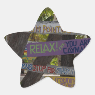 Wegwijzer Rum Point Grand Cayman Ster Sticker
