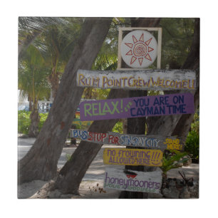 Wegwijzer Rum Point Grand Cayman Tegeltje