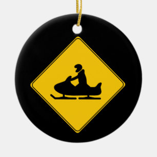 Wegwijzer — Snowmobile Keramisch Ornament