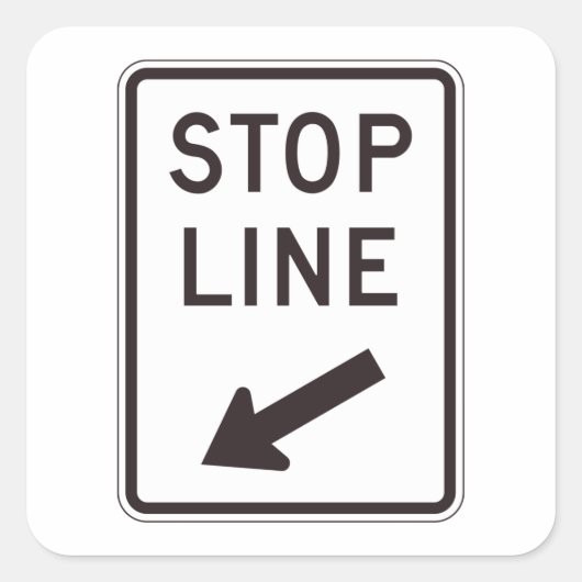 Wegwijzer stoppen vierkante sticker (Voorkant)