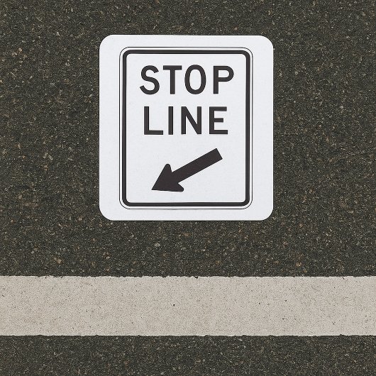 Wegwijzer stoppen vierkante sticker