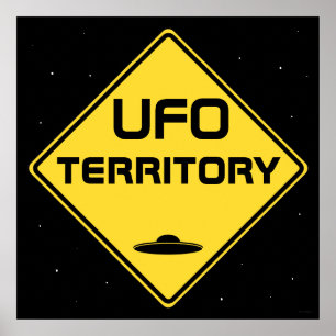 Wegwijzer UFO-territorium Poster
