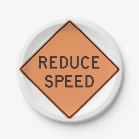 Wegwijzer voor lagere snelheid papieren bordje (Voorkant)