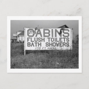 Wegwijzerbord, Spoeltoiletten  Briefkaart